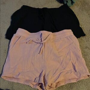 Rewash High Waist Shorts in Black and Pink